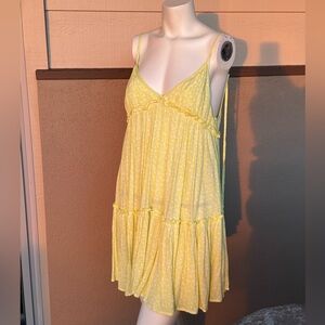 Wild Fable yellow with white pattern dress